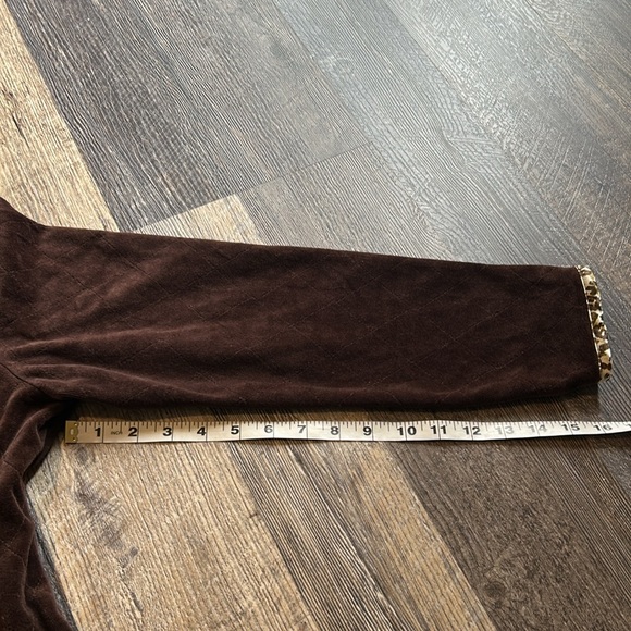 Onque Casuals Vintage Leopard Print Brown Velour Jacket Coat Women’s Size Large - Picture 6 of 10